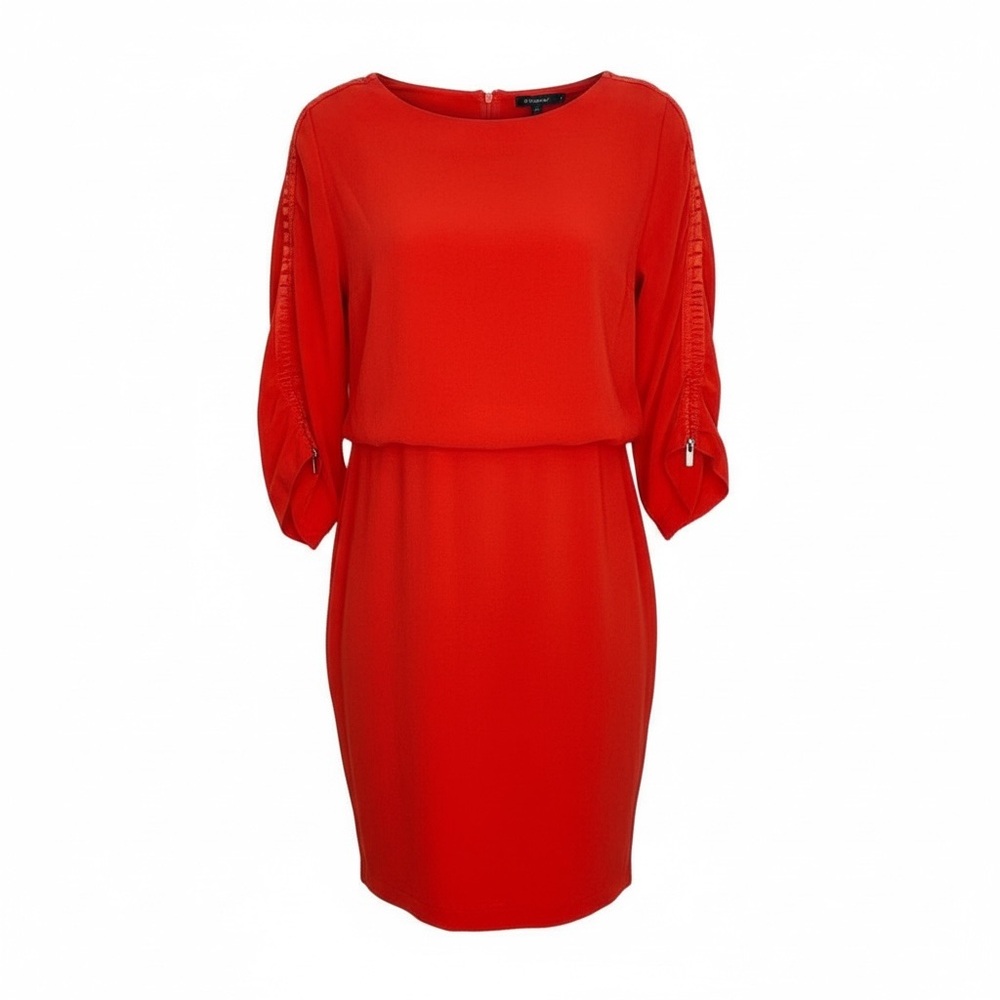 Maje Womens Roan Coral Orange Tunic Dress Red Size L (3) New‎ Crepe Lined